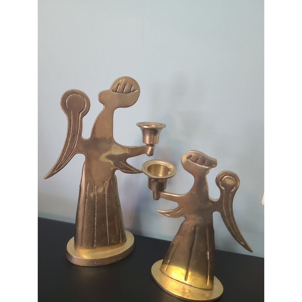 Candle holder of angel inโ brass Vintage Made in Taiwan